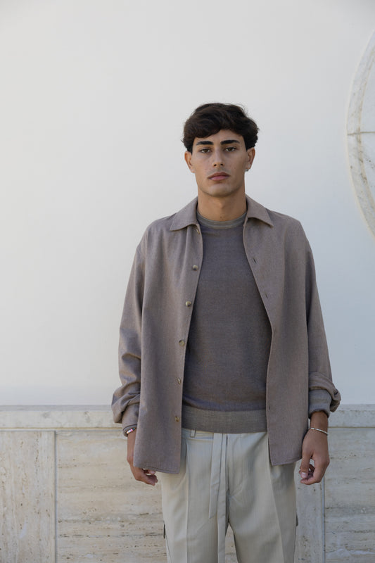OVERSHIRT GREIGE CAMEL