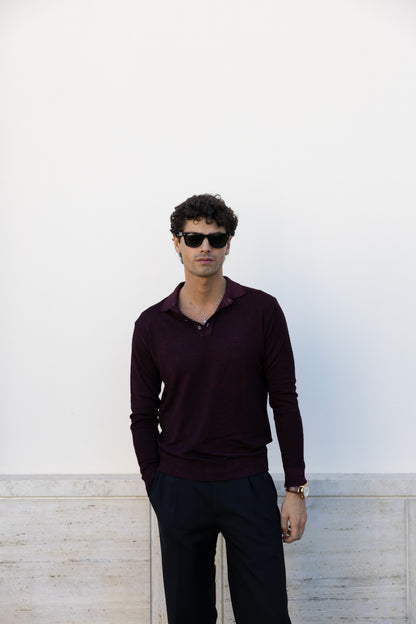POLO SWEATER WASHED RED WINE
