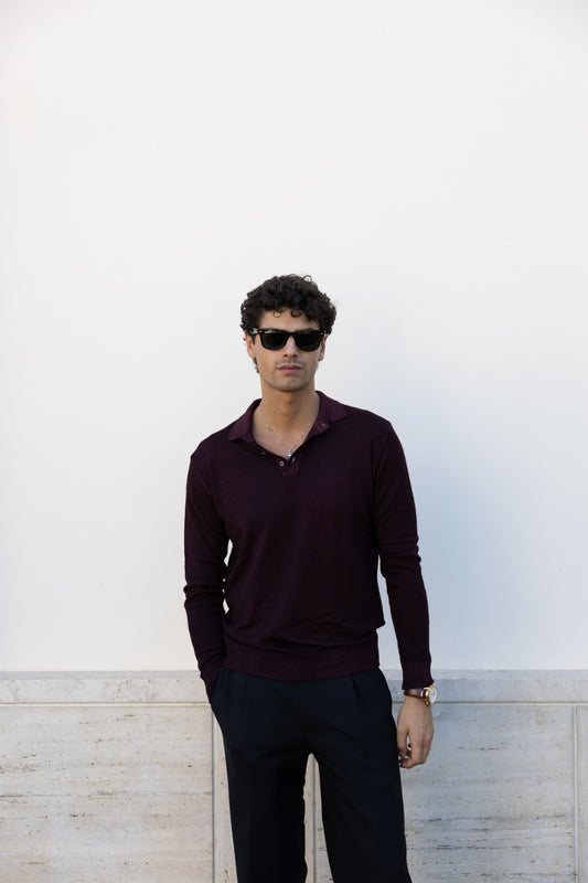 POLO SWEATER WASHED RED WINE