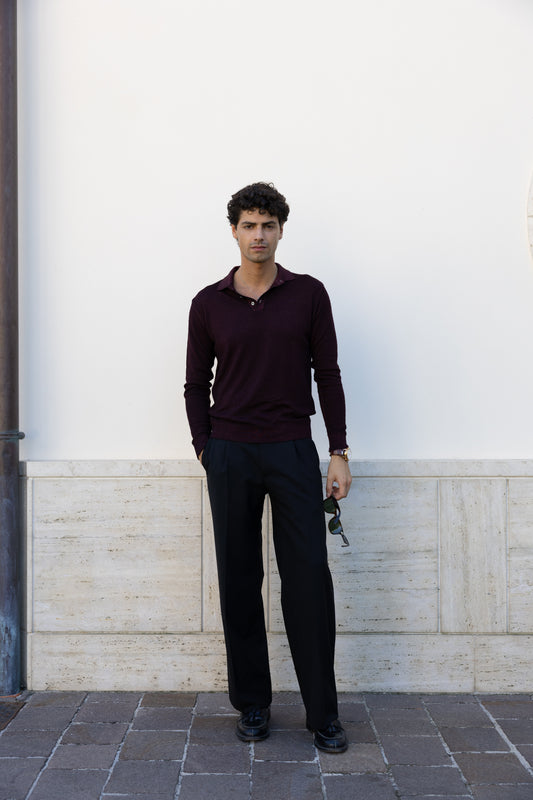 POLO SWEATER WASHED RED WINE