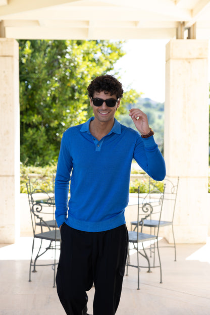 POLO SWEATER WASHED SKY BLUE