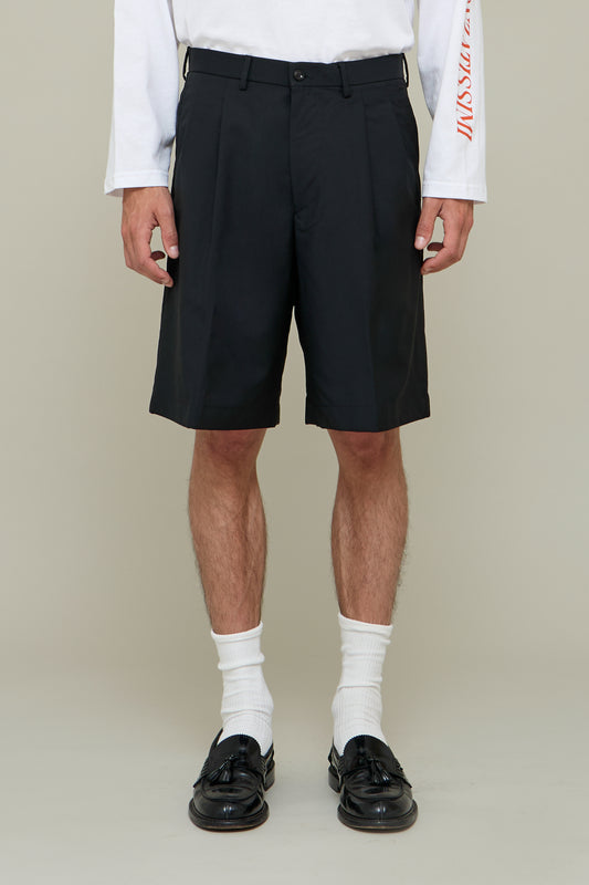 Pleated Tailored Shorts - Black