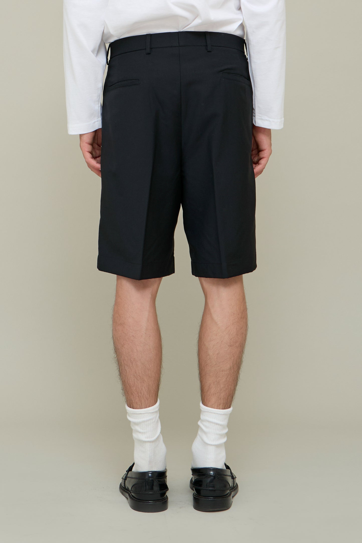 Pleated Tailored Shorts - Black