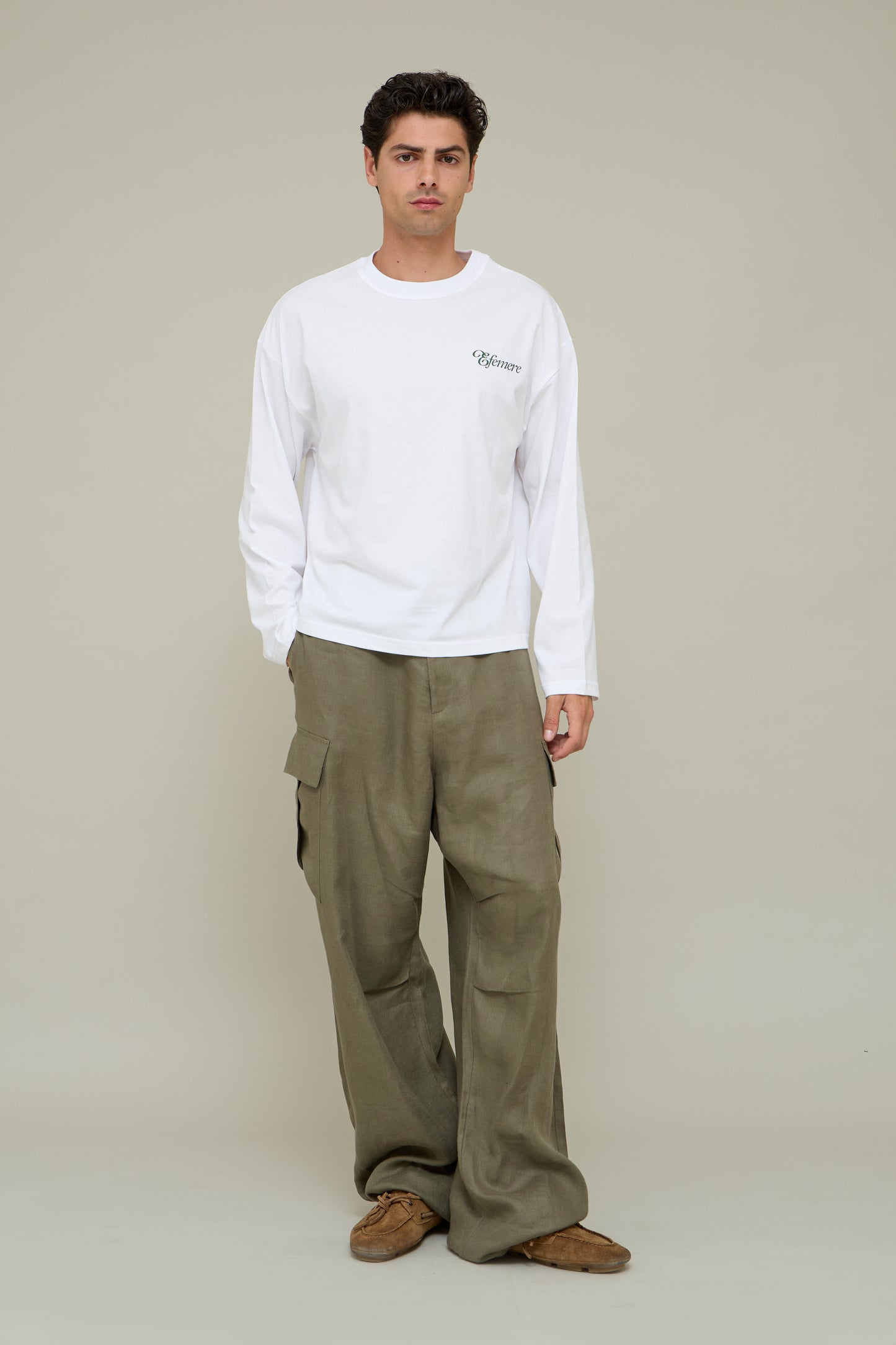 Linen Parachute Cargo - Olive Green