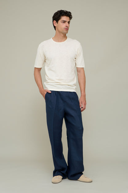 Linen Knit Tee – Cream White