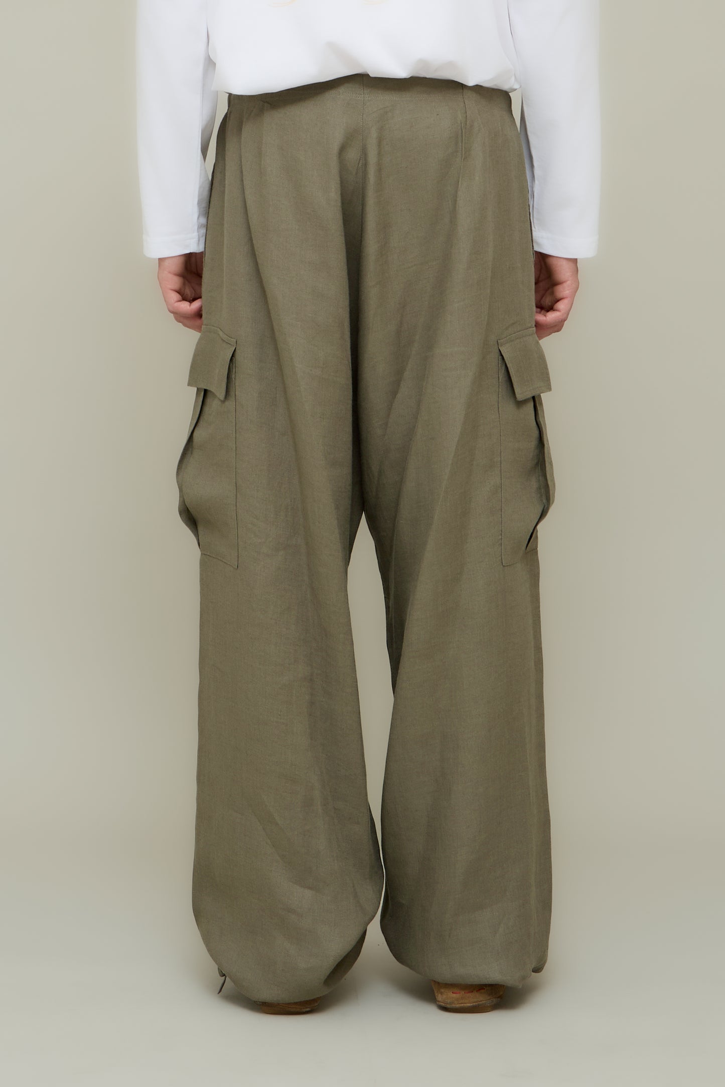 Linen Parachute Cargo - Olive Green