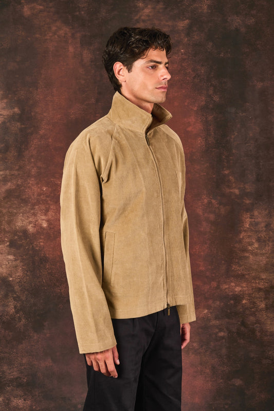 Corduroy Zip Jacket – Beige